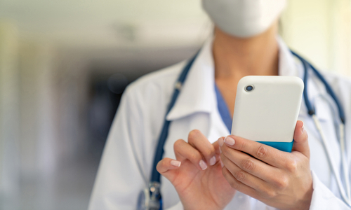 Medical provider using cell phone