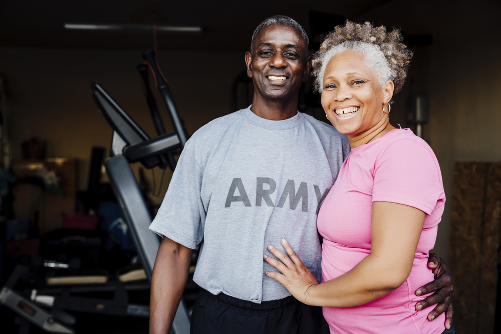 Woman and Man with Army Shirt