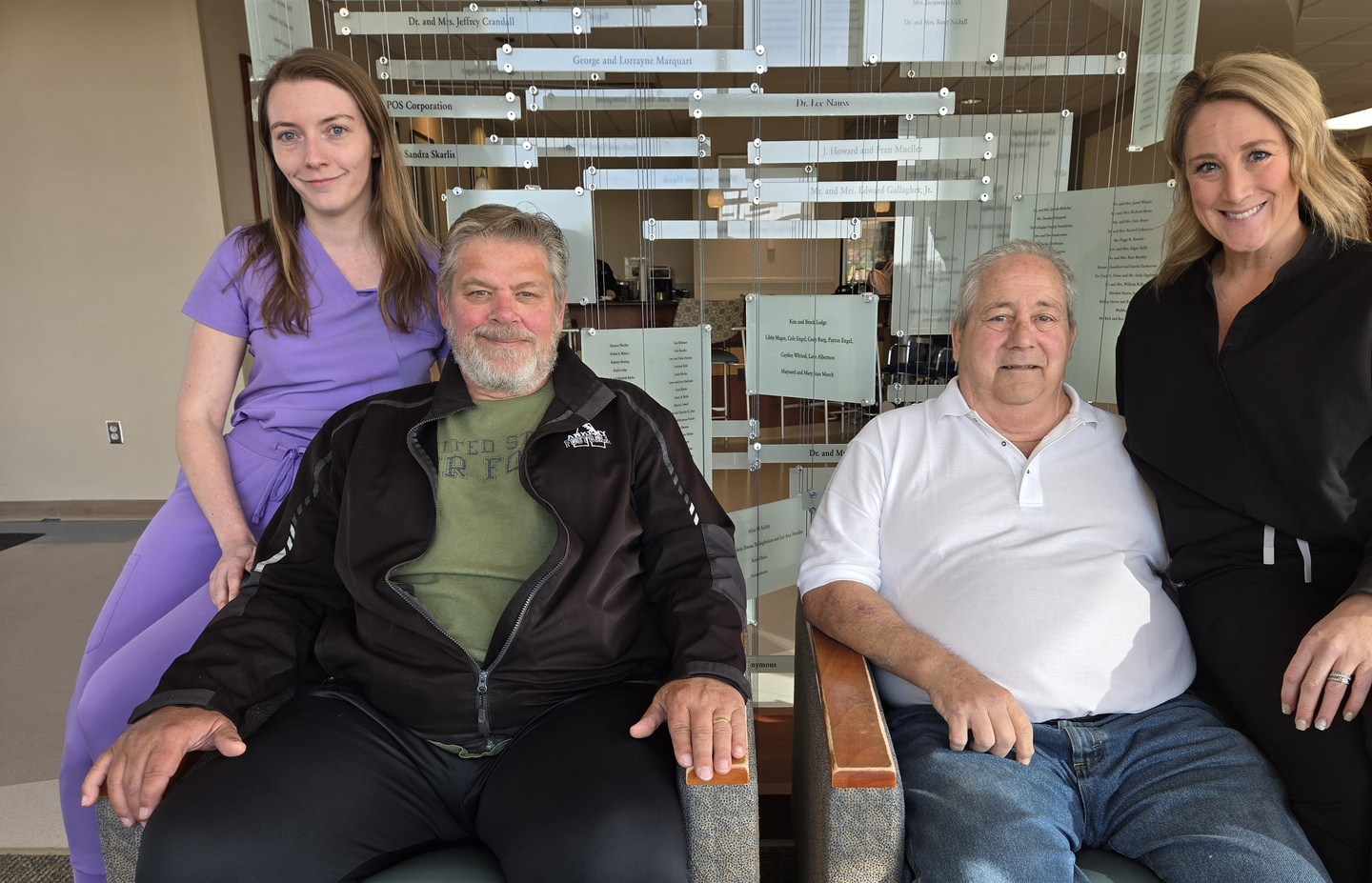 Brianna and her father, Kevin. along with Chuck and Cali 