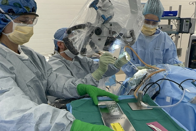 Medical staff preparing Gamma Tile.JPG