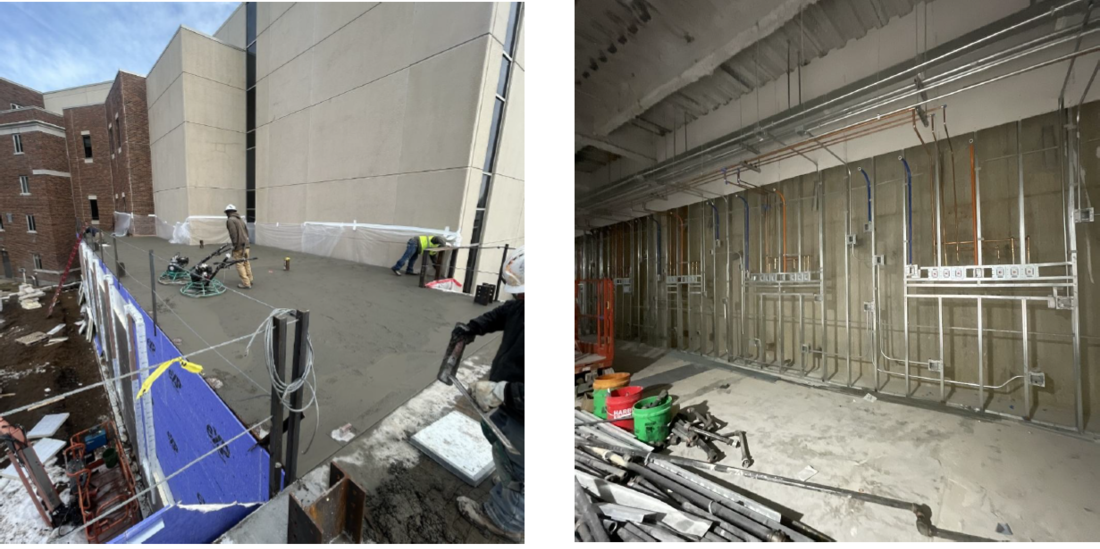 Fort Dodge surgery renovation corridor and PACU room progress