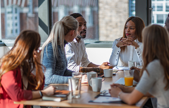 Support group talking to one another