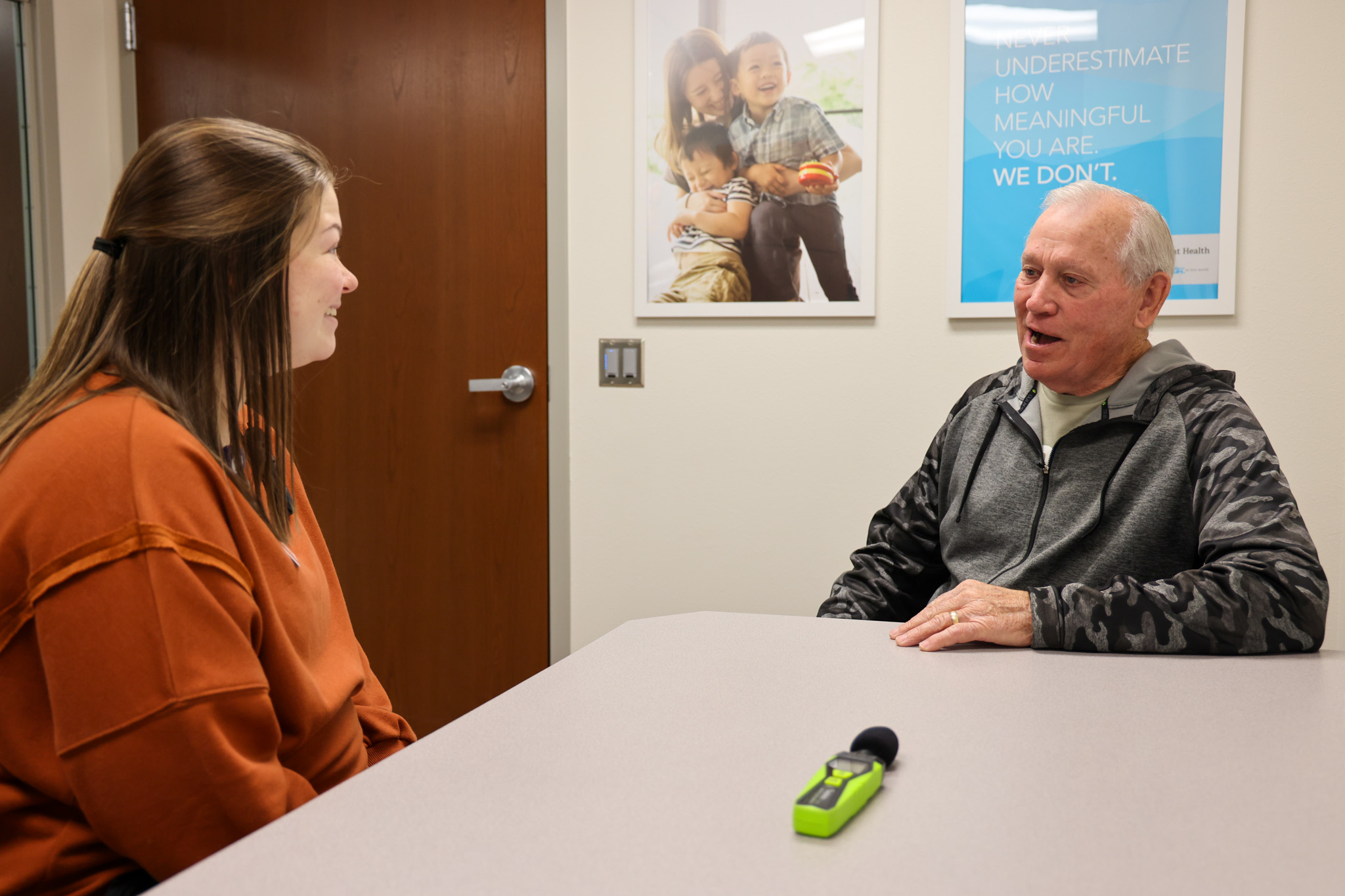 Patient Mike Christensen in Speech Therapy